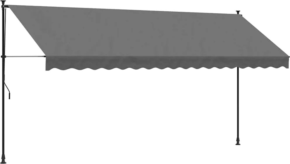 vidaXL Copertină retractabilă, antracit, 400x150 cm, textil și oțel