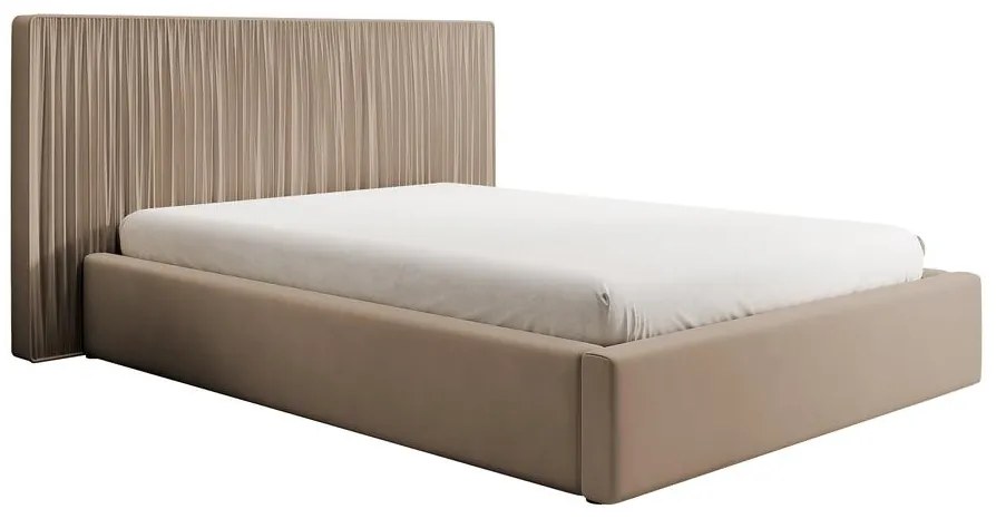 Pat matrimonial 180 cm Thala 180 (cu somieră) (cu sp. depozitare) (taupe + negru). 1099723