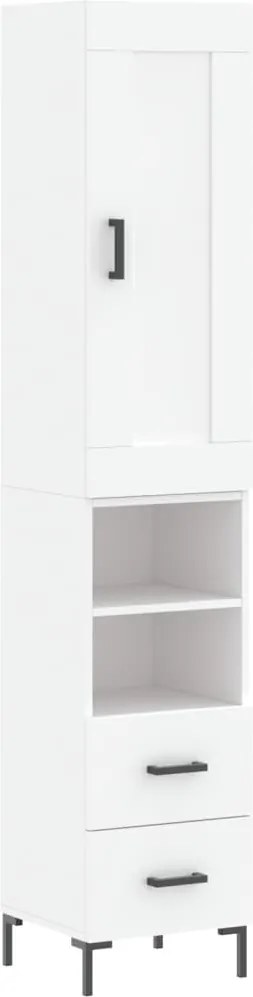 vidaXL Dulap înalt, alb, 34,5x34x180 cm, lemn prelucrat