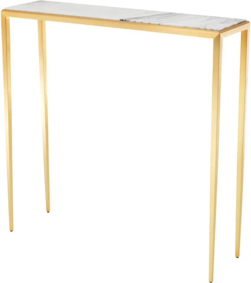 Consola design LUX cu blat din marmura alba, Henley S auriu 111649 HZ