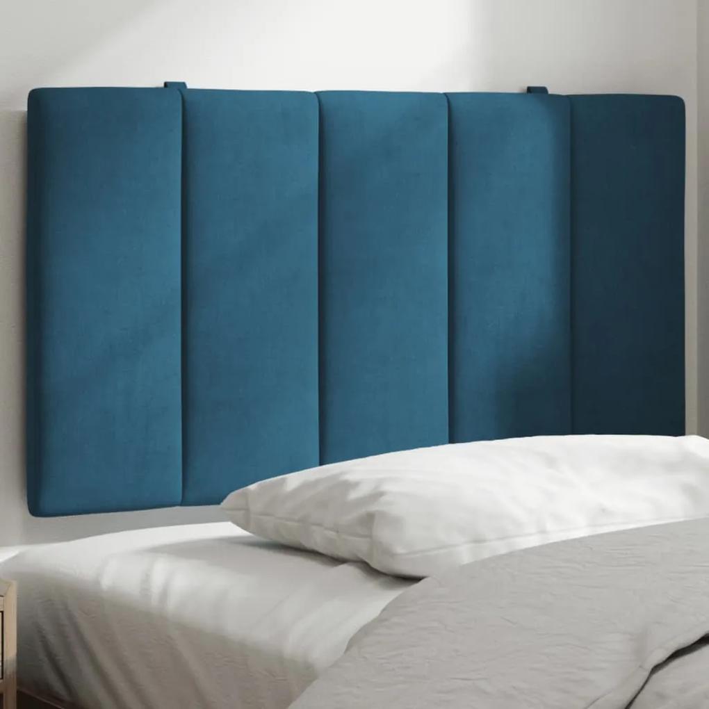 374647 vidaXL Pernă tăblie de pat, albastru, 80 cm, catifea
