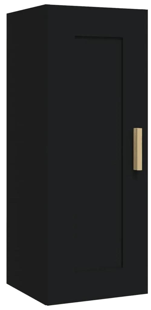 812466 vidaXL Dulap de perete, negru, 35x34x90 cm, lemn prelucrat
