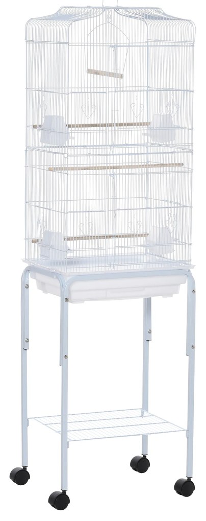 Colivie pentru pasari PawHut, 46.5x36x157cm, alb | Aosom Romania