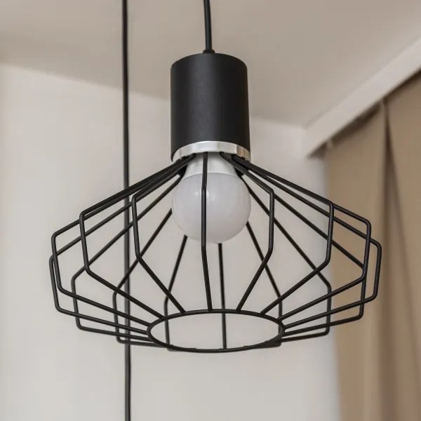 Lustră pe cablu SOLANO 3xE27/15W/230V negru/crom lucios