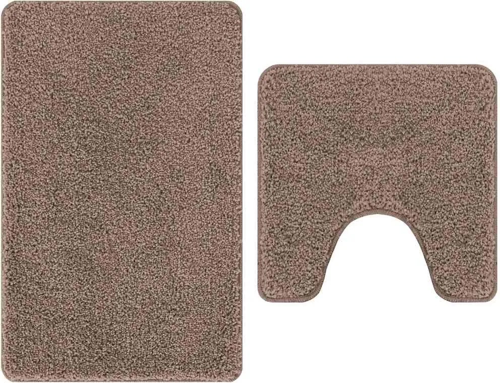 vidaXL Set de mochete anti-derapante pentru baie 2 pcs Maro PP
