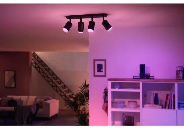 Philips Hue FUGATO LED RGBW spot 4xGU10/4,2W/230V negru dimabil