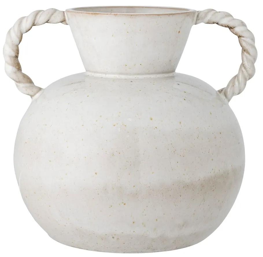 Vază albă din gresie handmade Semira – Bloomingville