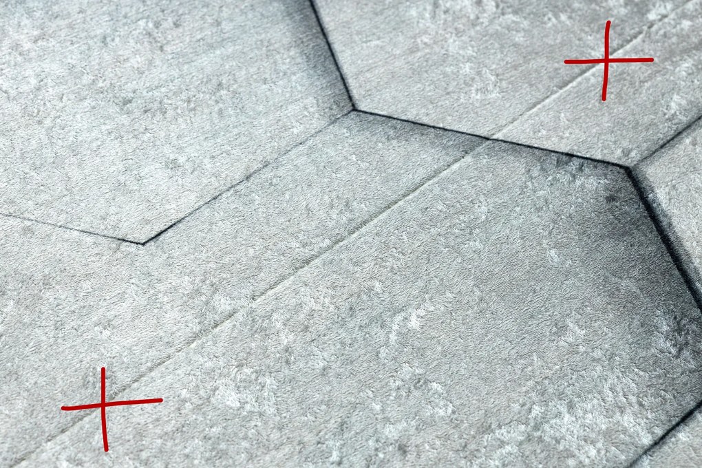 ANDRE 1180 covor lavabil Fagure, hexagon 3D anti-alunecare - gri - SECUNDAR-COTATI PRODUSUL