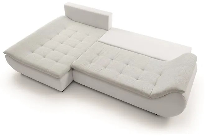 Set canapea, alb/gri deschis/roz pudră, ţesătură Soro stânga, BRATO
