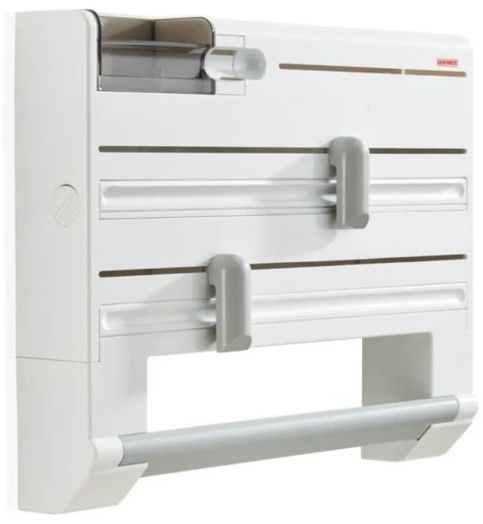 Dispenser pentru prosoape de bucătărie din hârtie și folie de aluminiu alb de montat pe perete din plastic Parat – LEIFHEIT