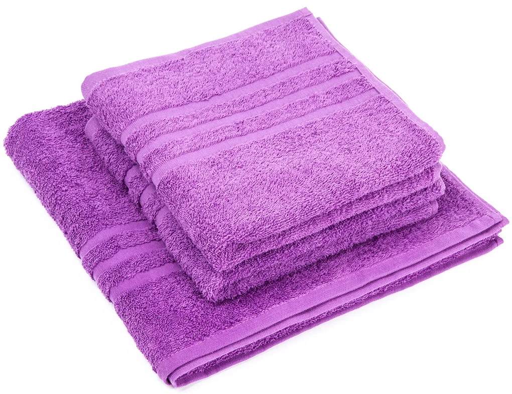 Set de prosoape Classic violet, 2 buc. 50 x 100 cm, 1 buc. 70 x 140 cm, 2 bucăți 50 x 100 cm, 1 bucăți 70 x 140 cm