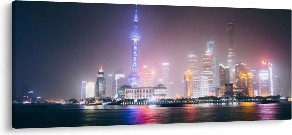 Tabloul Shangai nocturn (120x50 cm)