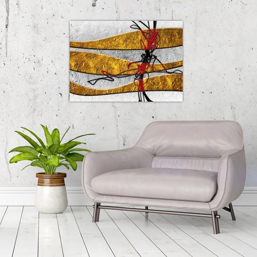 Tablou pe sticlă abstract (70x50 cm)