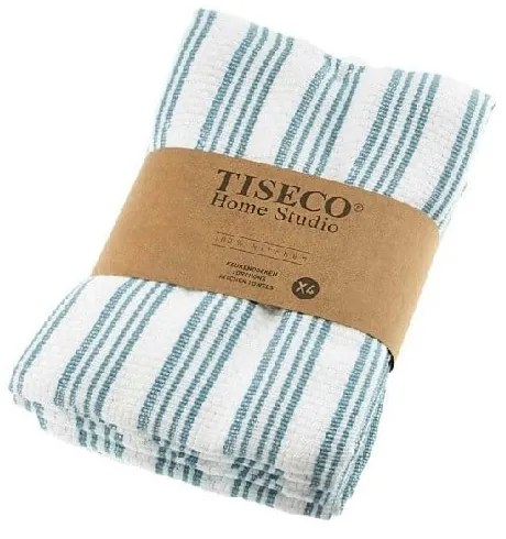 Set 4 prosoape de bumbac Tiseco Home Studio, 50 x 70 cm, albastru