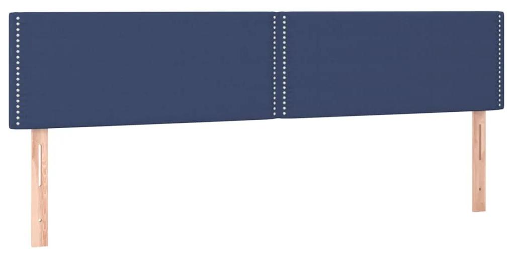 345990 vidaXL Tăblii de pat, 2 buc, albastru, 100x5x78/88 cm, textil