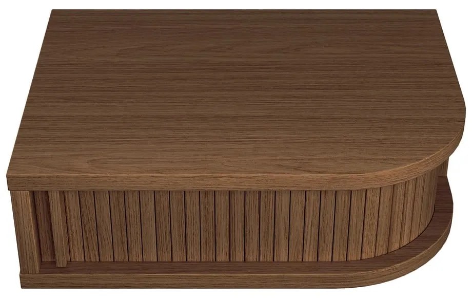 Noptieră maro cu aspect de lemn de nuc Farsta – Woodman