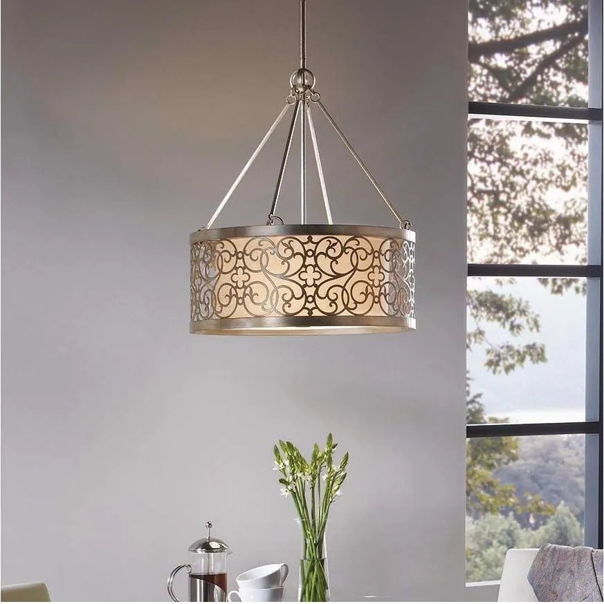 Feiss FE-ARABESQUE4 - Lustră cu tijă ARABESQUE 4xE27/60W/230V aurie