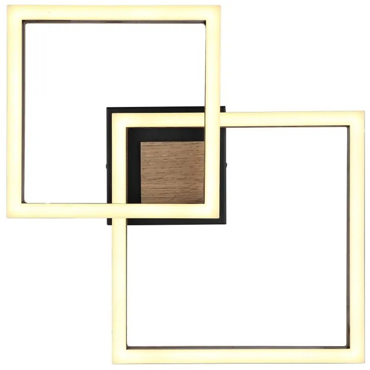 Plafoniera LED design industrial Beatrix negru, maro 49x38cm