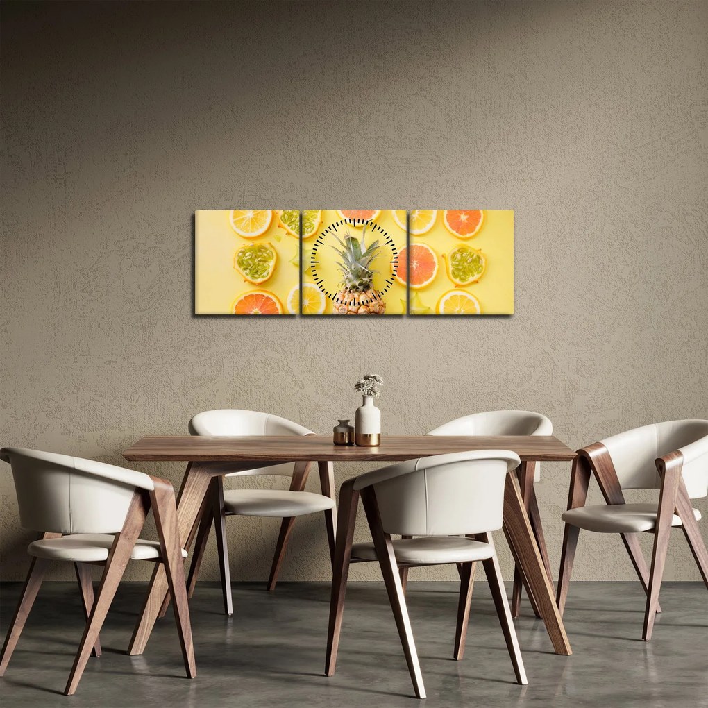 Tablou cu fructe (cu ceas) (90x30 cm)