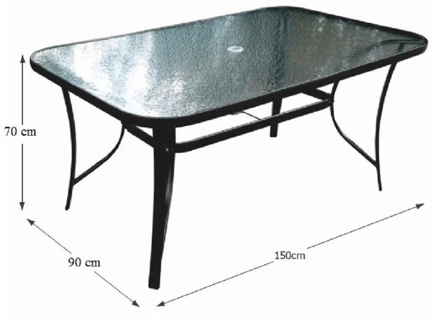 Masă de grădină Pannal (negru). 744490