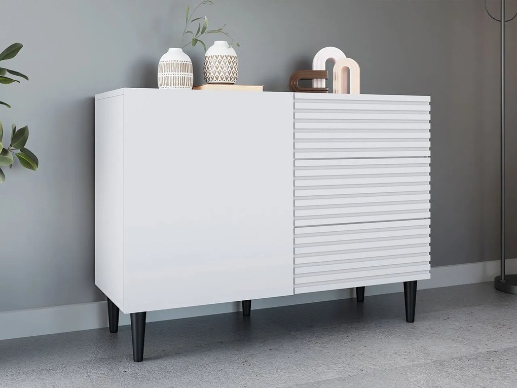 Comodă Sarlana 1D3SZ (Alb + Negru) . 1103680