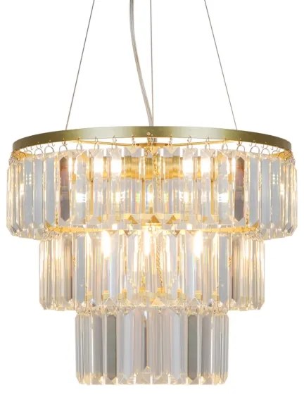 Lustră pe cablu Zuma Line P17127-4-1GD TIFANNY 4xE14/40W/230V auriu