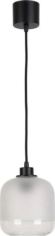 Brilagi - Lustră LED suspendată pe cablu RETRO GLASS 1xE27/60W/230V Ø 14 cm negru/alb