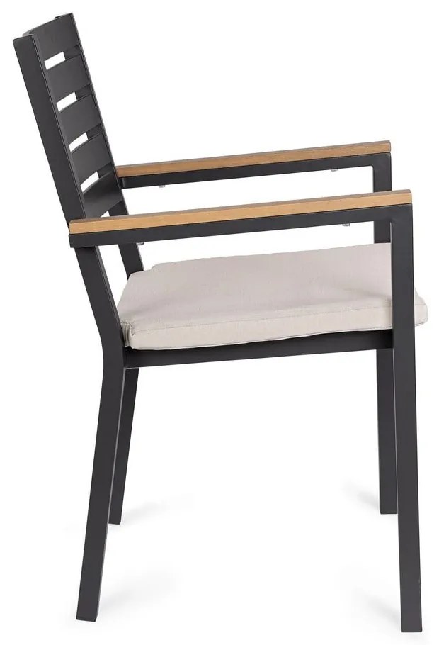 Scaune de grădină gri-antracit 4 buc. din metal Henna – Bizzotto