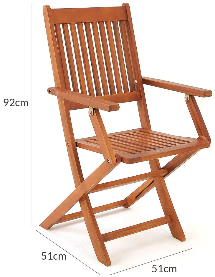 Deuba Set 2 scaune de gradina pliante Sydney din salcam - certificat FSC