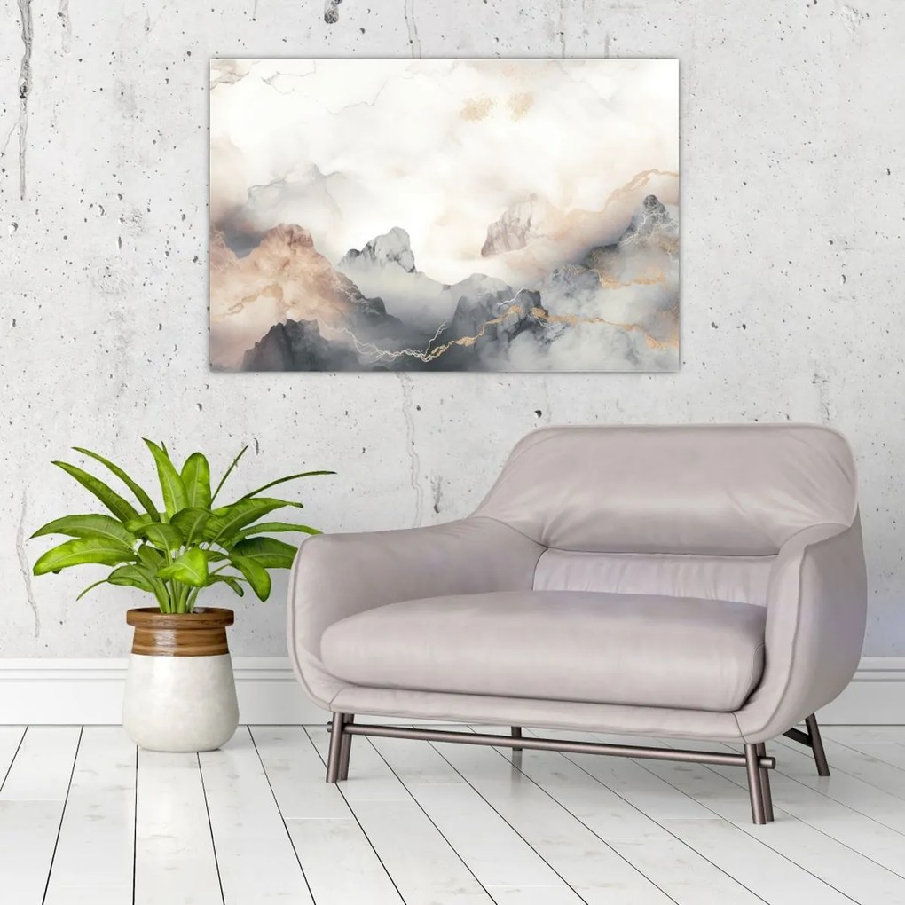 Tablou - Munte abstracție cu textura de marmură (90x60 cm)