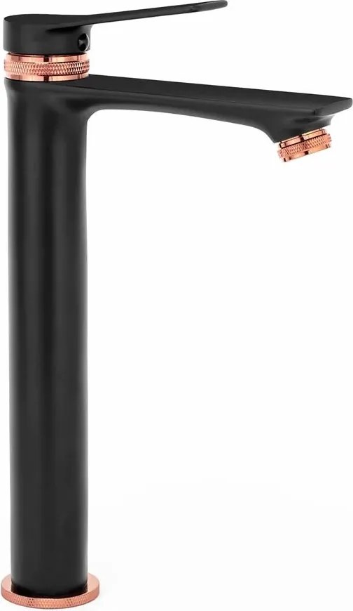 Baterie lavoar inalta Rea Viral negru - rose gold mat