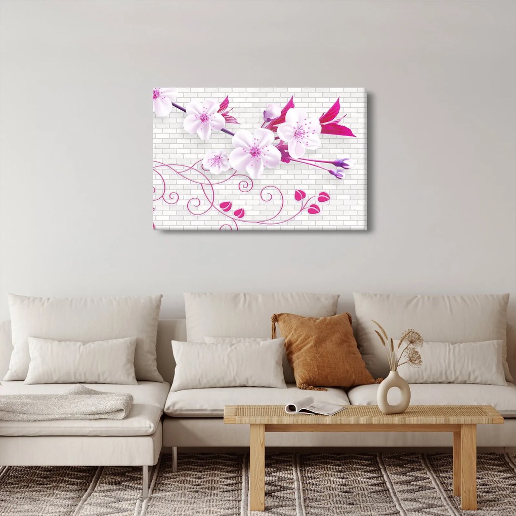 Tablou cu creangă înflorită (90x60 cm)