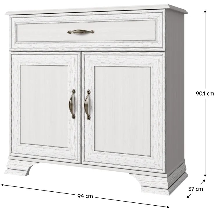 Comodă 2D1S cu sertar, PAL melaminat, woodline crem, TIFFY 07