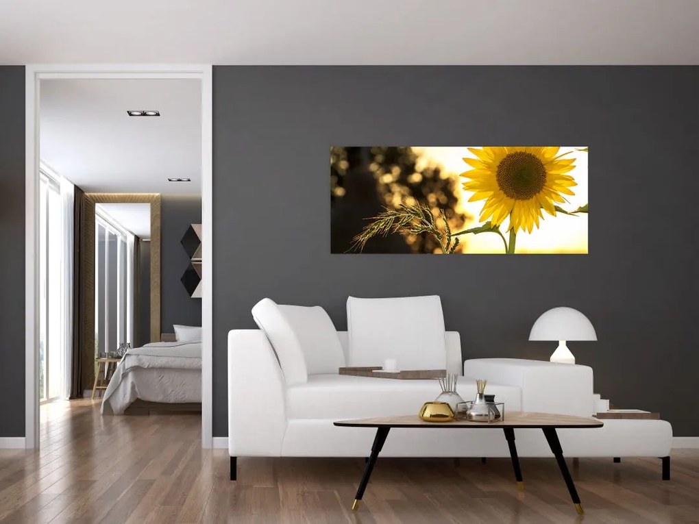 Tablou cu floarea soarelui (120x50 cm)