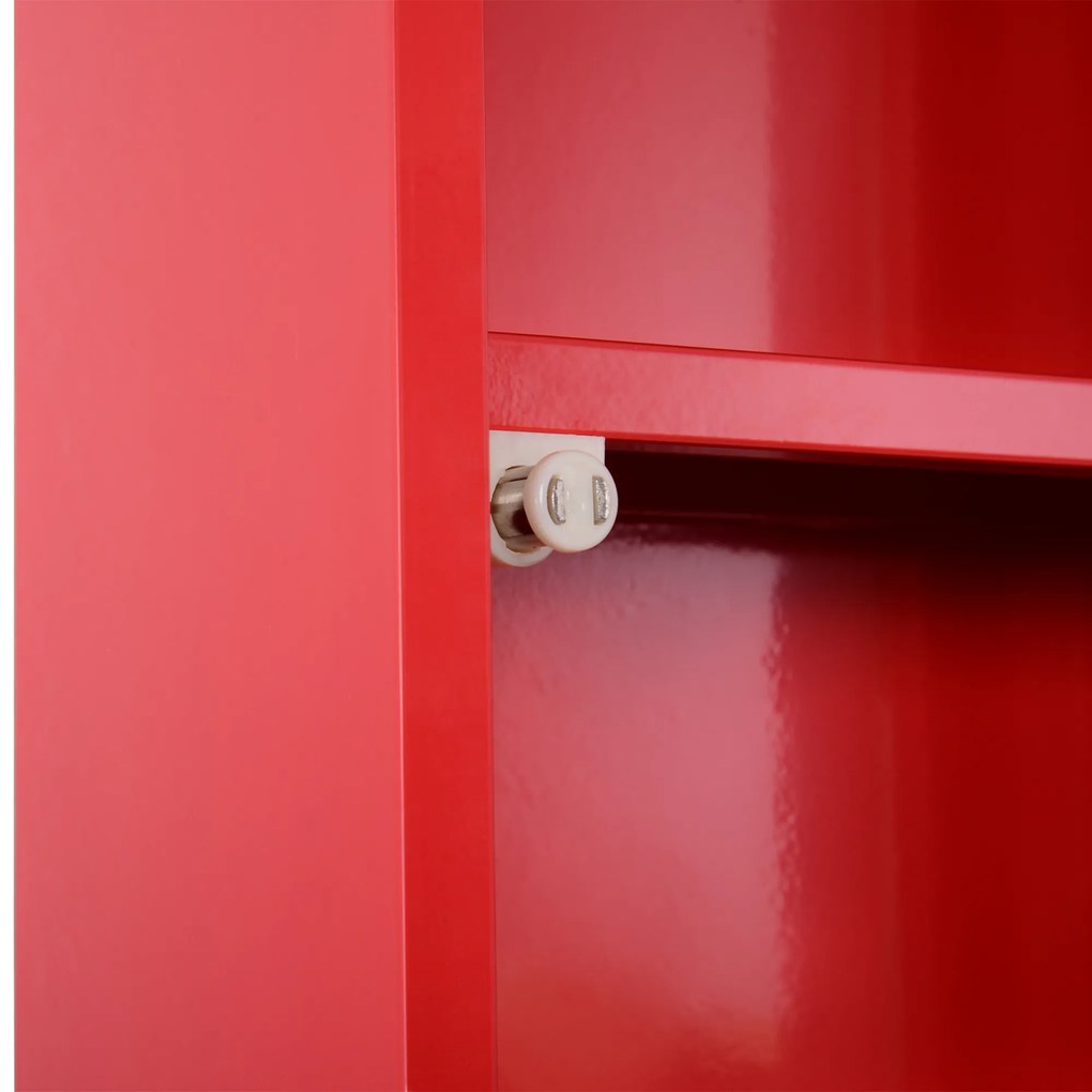 HOMCOM Dulap Prim Ajutor Montabil Perete, Cutie Medicamente, 60x30x12 cm, Roșu | Aosom Romania