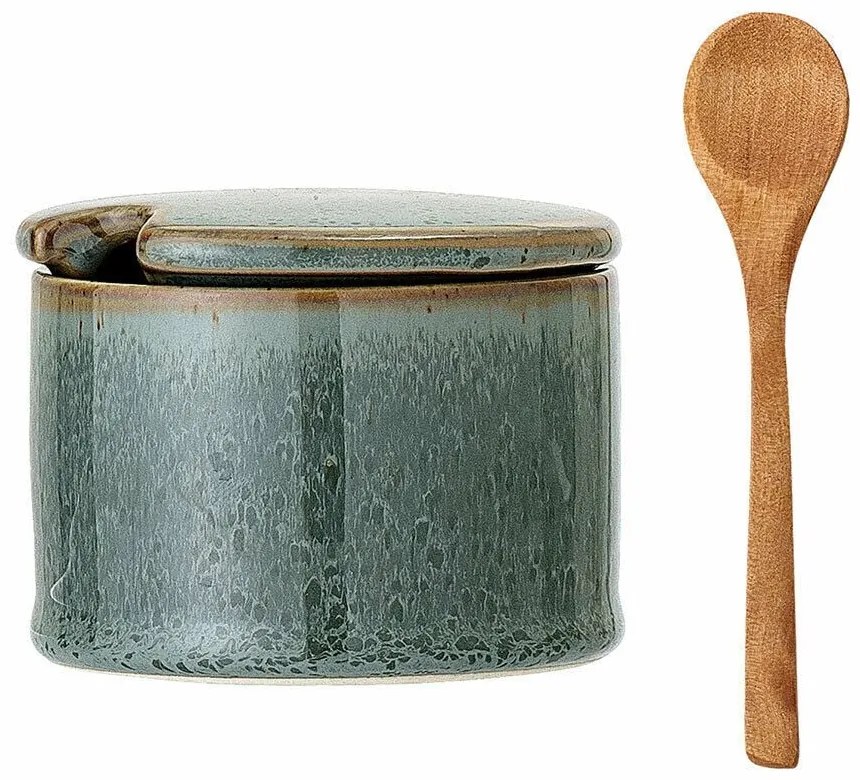 Borcan din ceramică cu lingură și capac Bloomingville Pixie