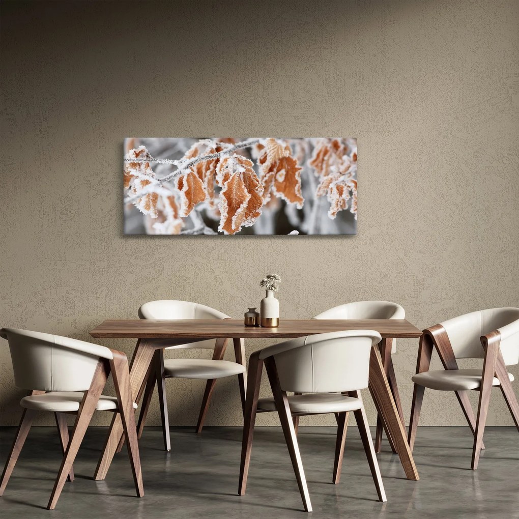 Tablou - Frunze înghețate (120x50 cm)