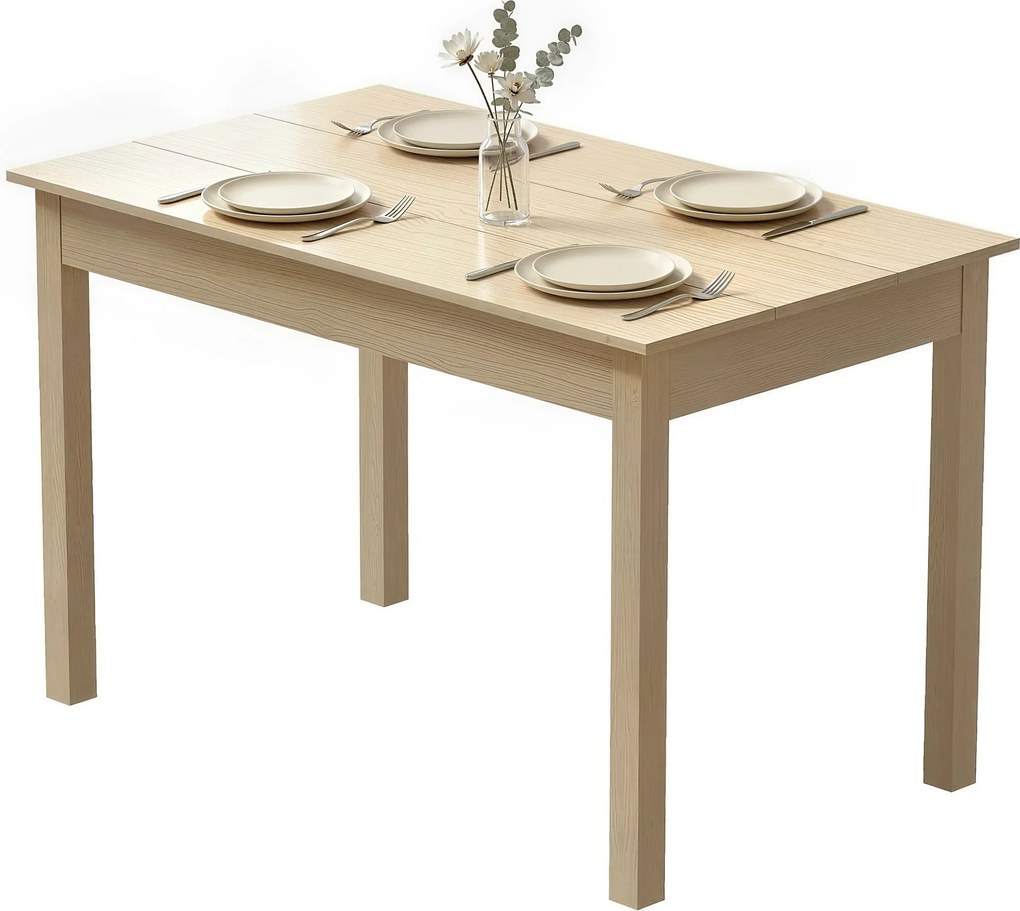 HOMCOM Masă de sufragerie design modern bicolor cu blat mare pentru 4-6 persoane în lemn dim. 119L x 70l x 75H cm | Aosom Romania