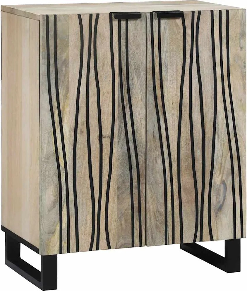 vidaXL Bufet Alb 60 x 33,5 x 75 cm Lemn de mango solid