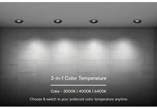 LED plafonieră LED/18W/230V 3000/4000/6400K Ø10,6 cm negru