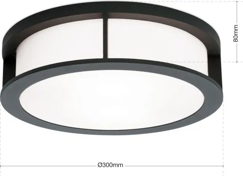 Orion - Aplică de exterior HENRY, 2xE27/15W/230V, Ø 30 cm, IP44, antracit