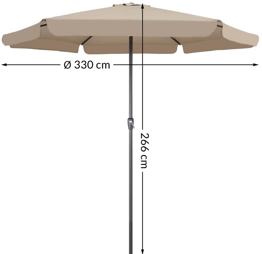 Deuba Umbrelă de soare de grădină Maui Ø330cm - taupe