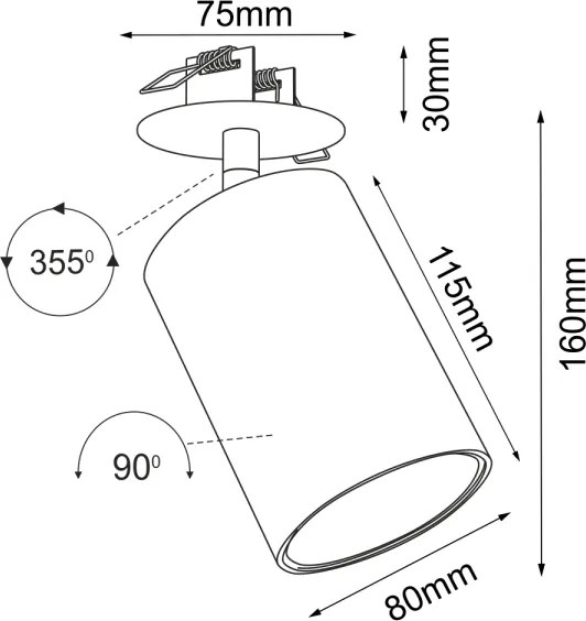 Brosline 3257 - Spot încastrat ACE 1xGU10/10W/230V alb