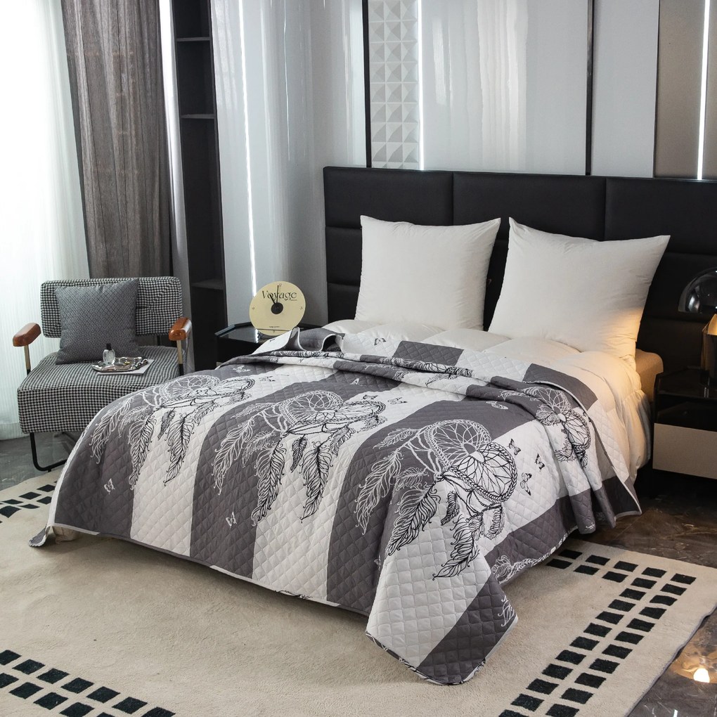 Cuvertura de pat TIRSO gri-alb Dimensiune: 170 x 210 cm