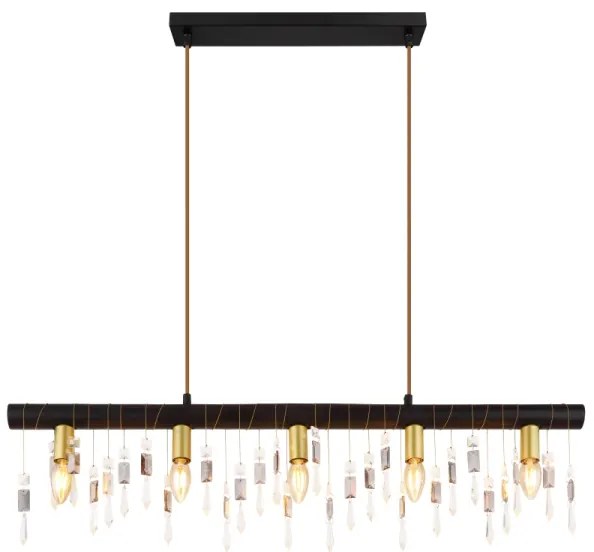 Globo 15532-5HB - Candelabru suspendat pe cablu KIRA, 5xE14/40W/230V, negru