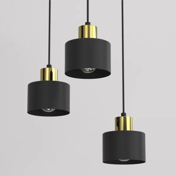 Lampă suspendată cu cablu PARKLA 3xE27/15W/230V, negru