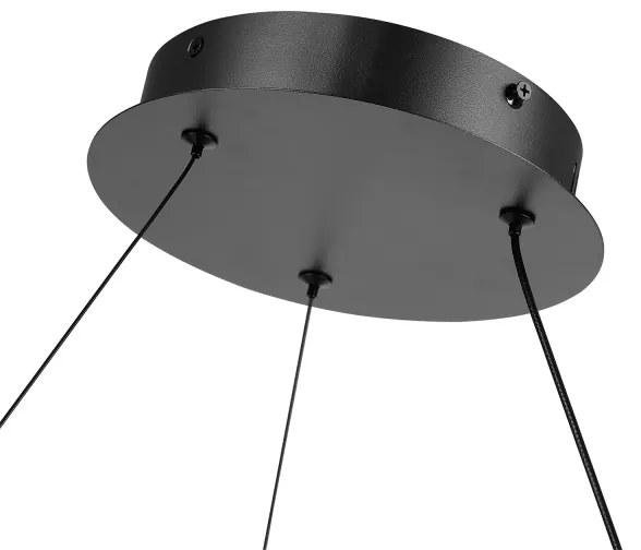 Brilagi-LED Lustra dimabilă suspendată pe cablu TWISTER LED/105W/230V Ø100 cm, neagră, cu telecomandă