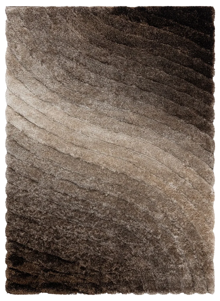 Covor FLIM 006-B2 modern shaggy, Valuri - structural maro