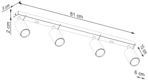 Spot Sollux SL.1510 RING 4xGU10/10W/230V roșu