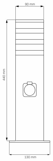 Lampă de exterior TEKSAS cu dulie 1xE27/20W/230V 44 cm IP44 antracit